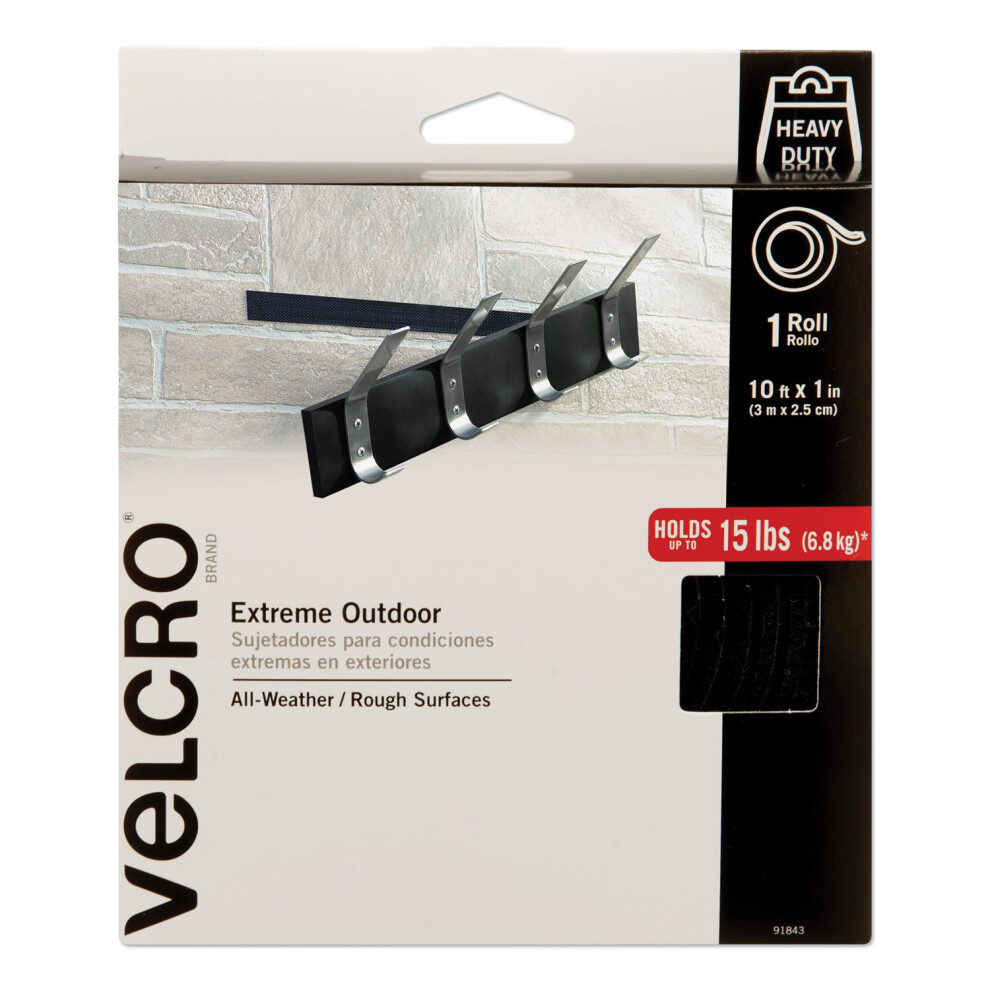 VELCRO(R) Brand Extreme Outdoor Tape 1"X10'-Black -91843