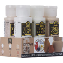 Set de Peinture Acrylique FolkArt Terre Cuite, 6 Pièces pour DIY Intérieur & Extérieur