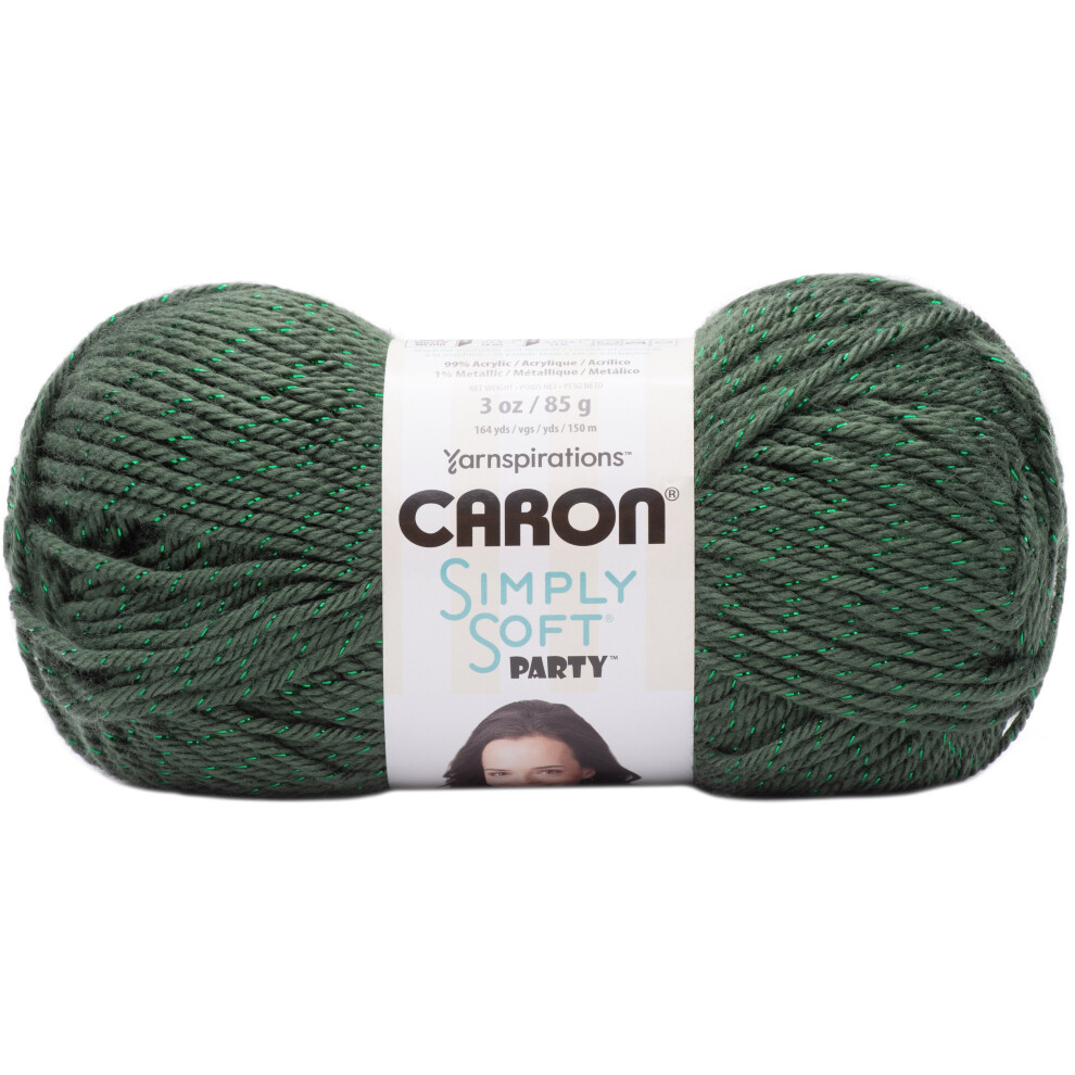 Caron Simply Soft Party Yarn-Dark Sage Sparkle -H97PAR-29