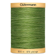 Gutermann Natural Cotton Thread Variegated 876yd-Foliage Green 800CV-9994