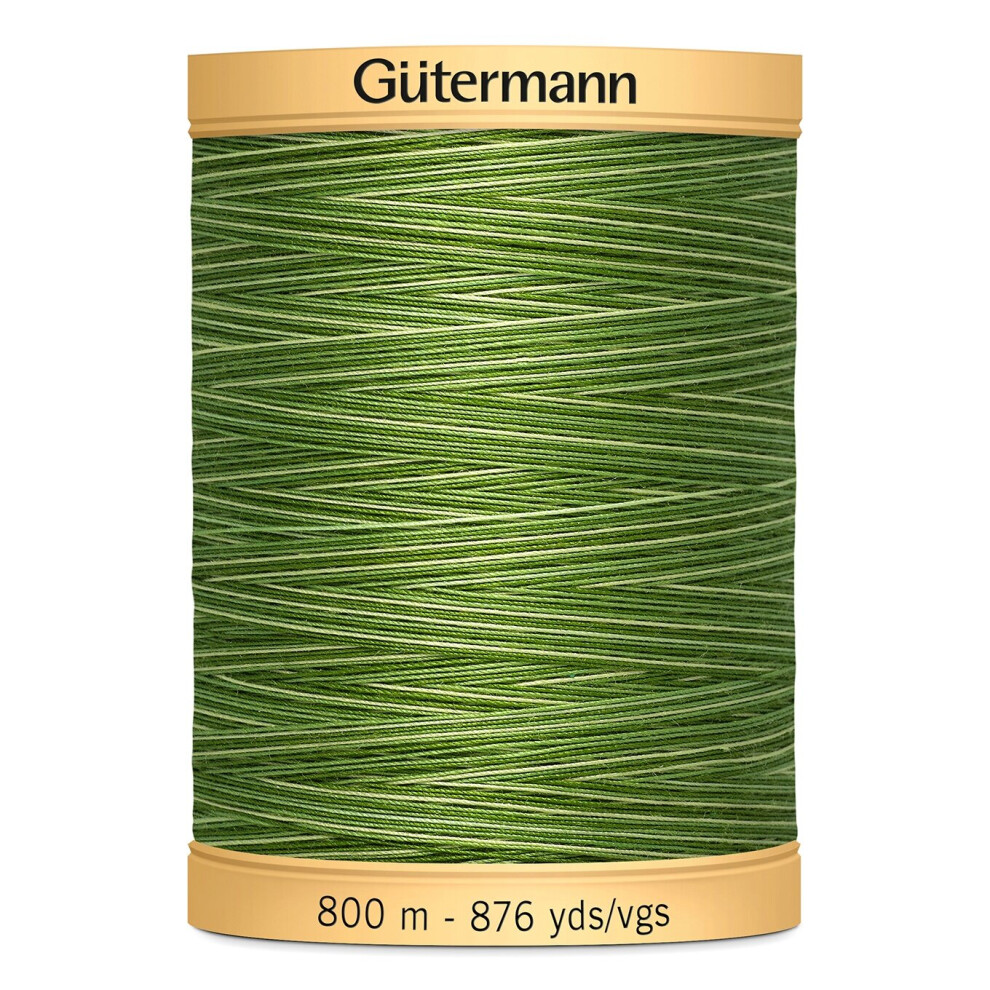 Gutermann Natural Cotton Thread Variegated 876yd-Foliage Green 800CV-9994