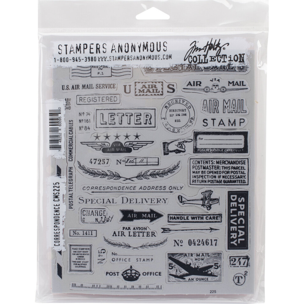 Tim Holtz Cling Stamps 7"X8.5"-Correspondence CMS-LG-225-image-OPC-PBP8RFY-NEW