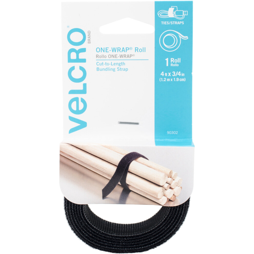 Velcro Velcro(R) Brand One-Wrap(R) Roll .75X4'- 90302 Black
