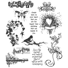 Tim Holtz Cling Stamps 7"X8.5"-Urban Chic CMS-LG-086