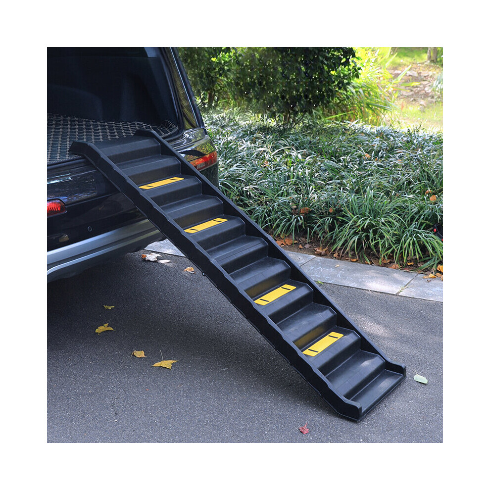 (Black) Folding Portable Dog Pet Stairs Ramp