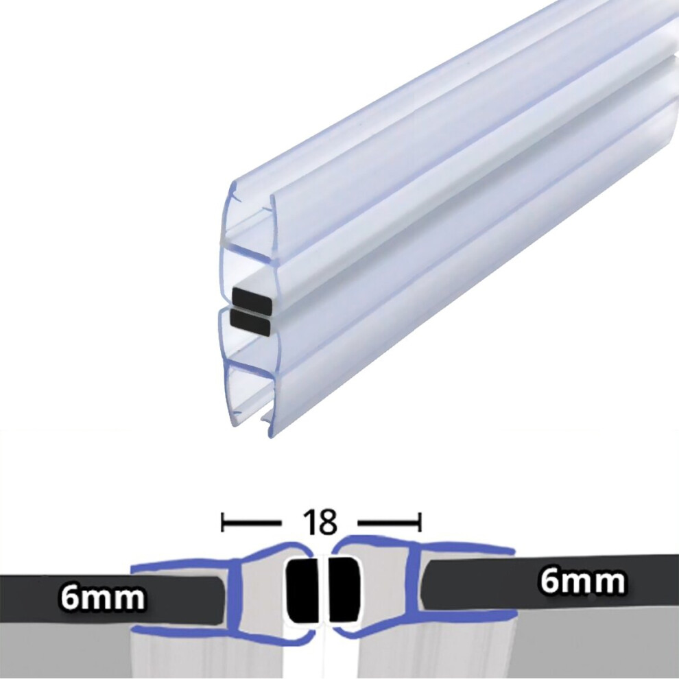 Clear 180 Magnetic Shower Enclosure Seal 6mm x 2000mm