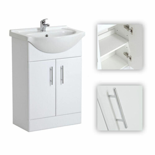 NES Home Senore Complete Shower WC Close Coupled Toilet Basin Flat Pack Vanity Unit Suite 2