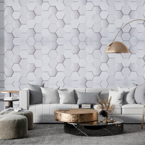 Living And Home 3D Hexagonal Modern PVC Wallpaper Home Wall Decoration 1