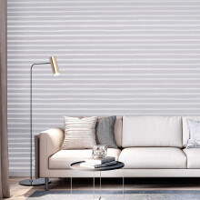 Modern Sliver Grey Striped Non-woven Wallpaper Roll