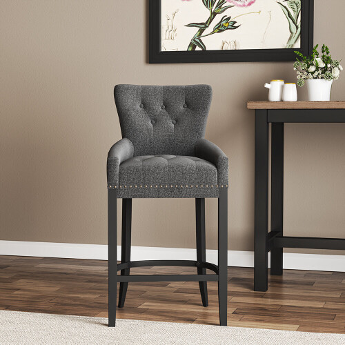 Living And Home Kitchen Bar Stool Breakfast Chair Fabric High Counter Stool 1