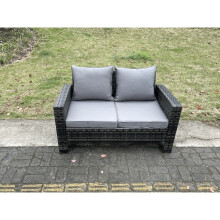 2 Seater Rattan love Sofa Patio Outdoor Garden Furniture With Cushion