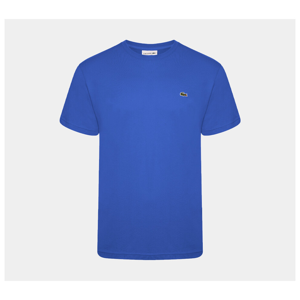 (Blue, M) Lacoste Crew Neck Cotton Jersey T-shirts S-3XL