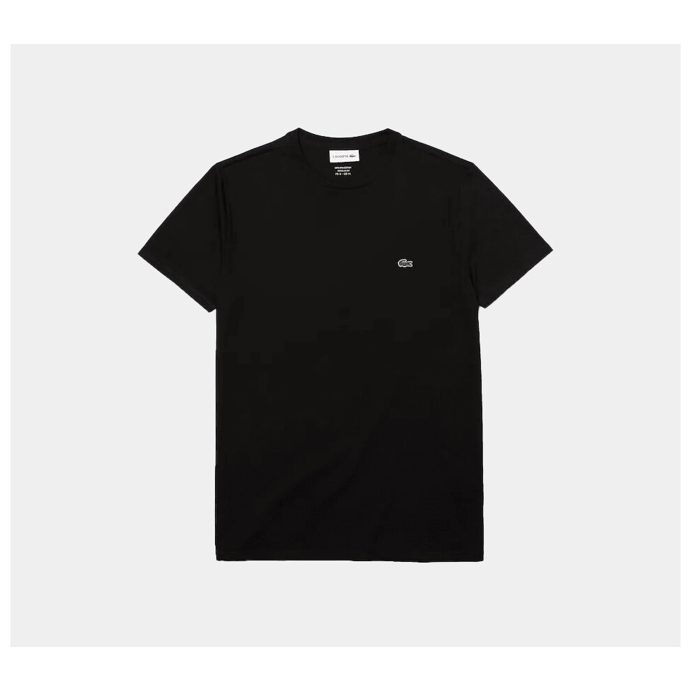 (Black, S) Lacoste Crew Neck Cotton Jersey T-shirts S-3XL