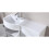 NES Home Bathroom D Shape White Basin Vanity Wc Unit Cabinet 1100 Left Hand | Dene 2