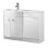 NES Home Bathroom D Shape White Basin Vanity Wc Unit Cabinet 1100 Left Hand | Dene 3