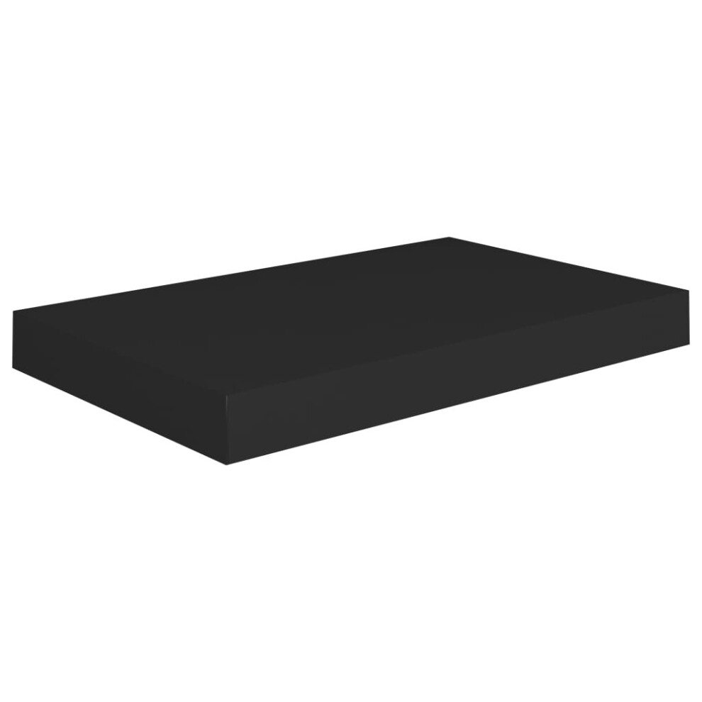 vidaXL Floating Wall Shelf Black 40x23x3.8 cm MDF Display Book Hanging Rack