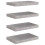 VidaXL vidaXL 4x Floating Wall Shelves Concrete Grey MDF Bookcase Wall Board CD Rack 1