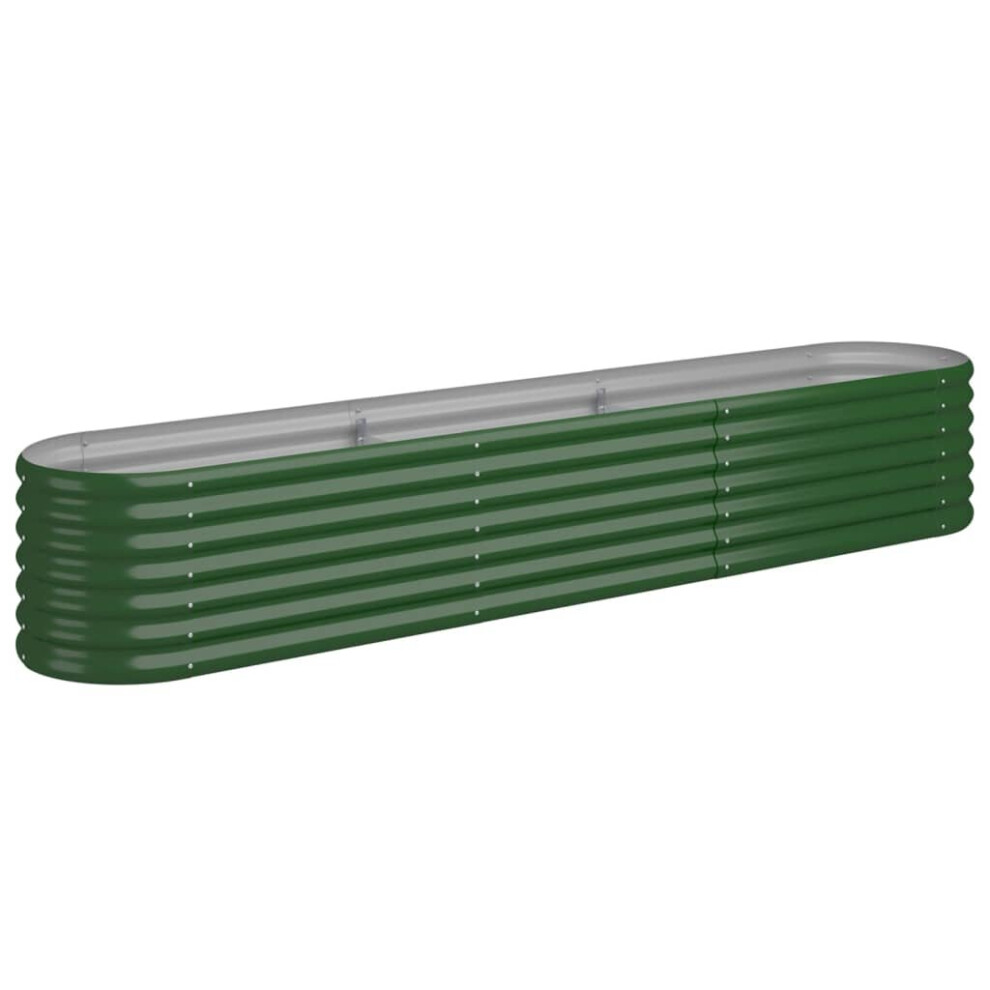 Vidaxl (, 224 X 40 X 36 Cm) Garden Planter Patio Flower Pot Raised Garden Bed Powder-Coated Steel Green