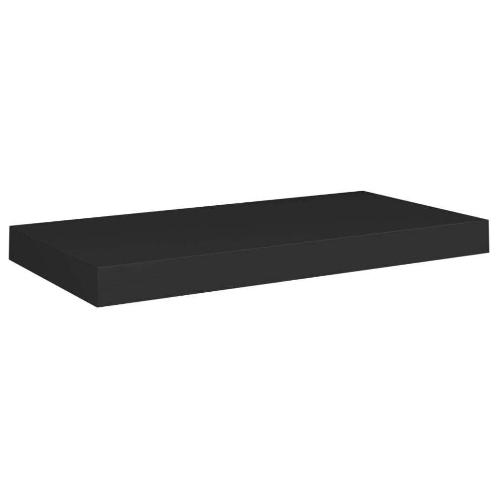 vidaXL Floating Wall Shelf Black 50x23x3.8 cm MDF Display Bookcase Wall Ledge