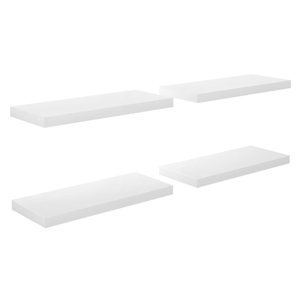 Vidaxl 4X Floating Wall Shelves High Gloss White 60X23.5x3.8 Cm Mdf Bookcase 8720286073810