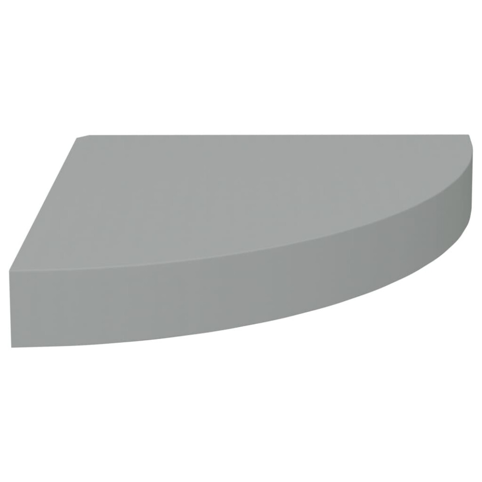 Vidaxl Floating Corner Shelf Grey 25X25x3.8 Cm Mdf Display Hanging Rack Home 8720286075326