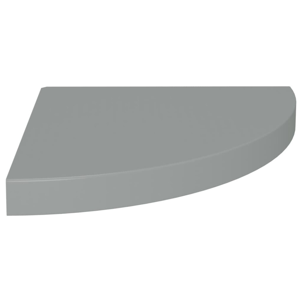 Vidaxl Floating Corner Shelf Grey 35X35x3.8 Cm Mdf Display Hanging Rack Home
