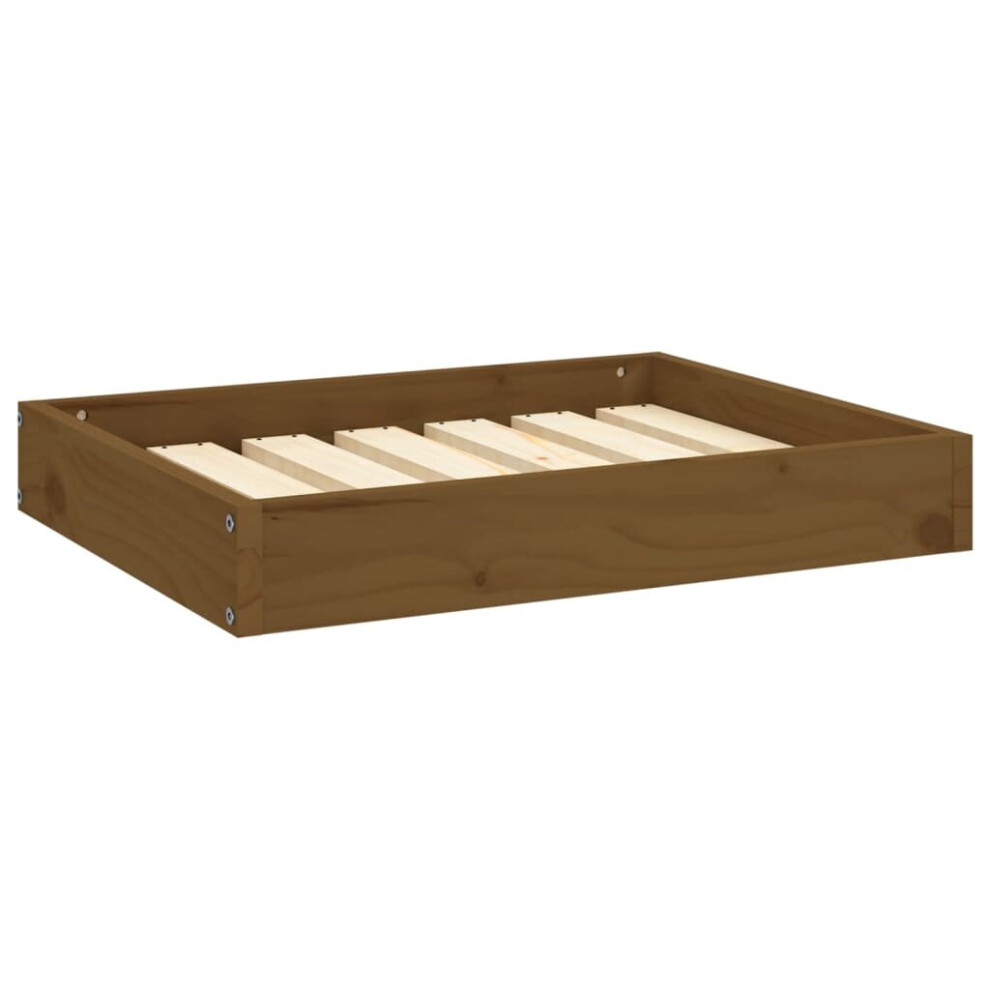 vidaXL Solid Wood Pine Dog Bed Honey Brown 61.5x49x9 cm Pet Sofa Dog Couch
