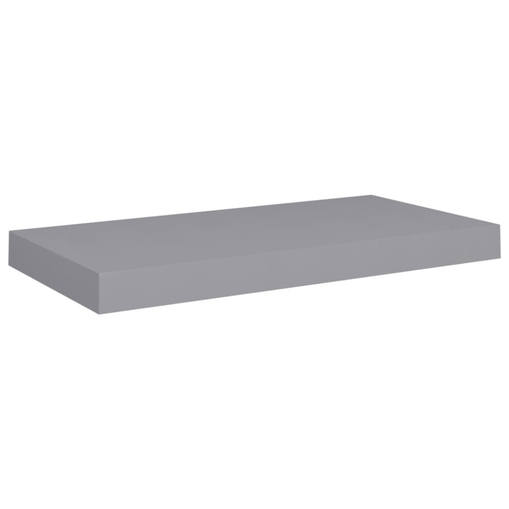 vidaXL Floating Wall Shelf Grey 50x23x3.8 cm MDF Display Bookcase Wall Ledge