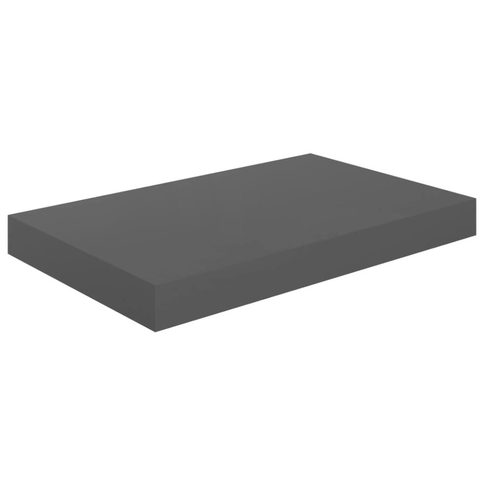 Vidaxl Floating Wall Shelf High Gloss Grey Mdf Display Ledge Hanging Cd Rack 8720286074152