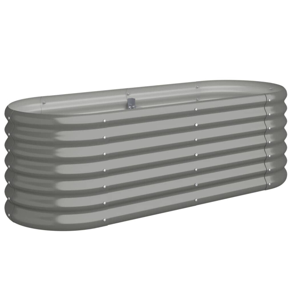 Vidaxl (, 114 X 40 X 36 Cm) Garden Planter Patio Flower Pot Raised Garden Bed Powder-Coated Steel Grey