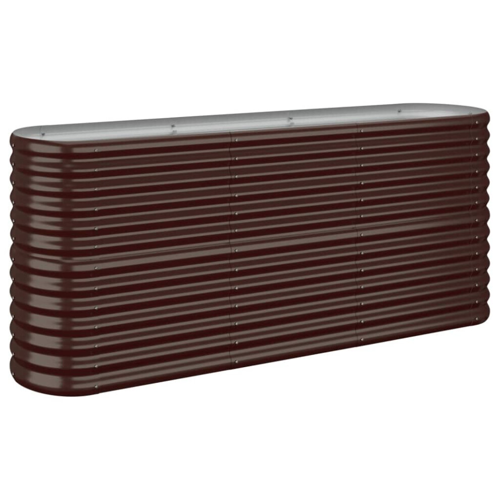 Vidaxl (Brown, 152 X 40 X 68 Cm) Garden Planter Patio Flower Pot Raised Garden Bed Powder-Coated Steel