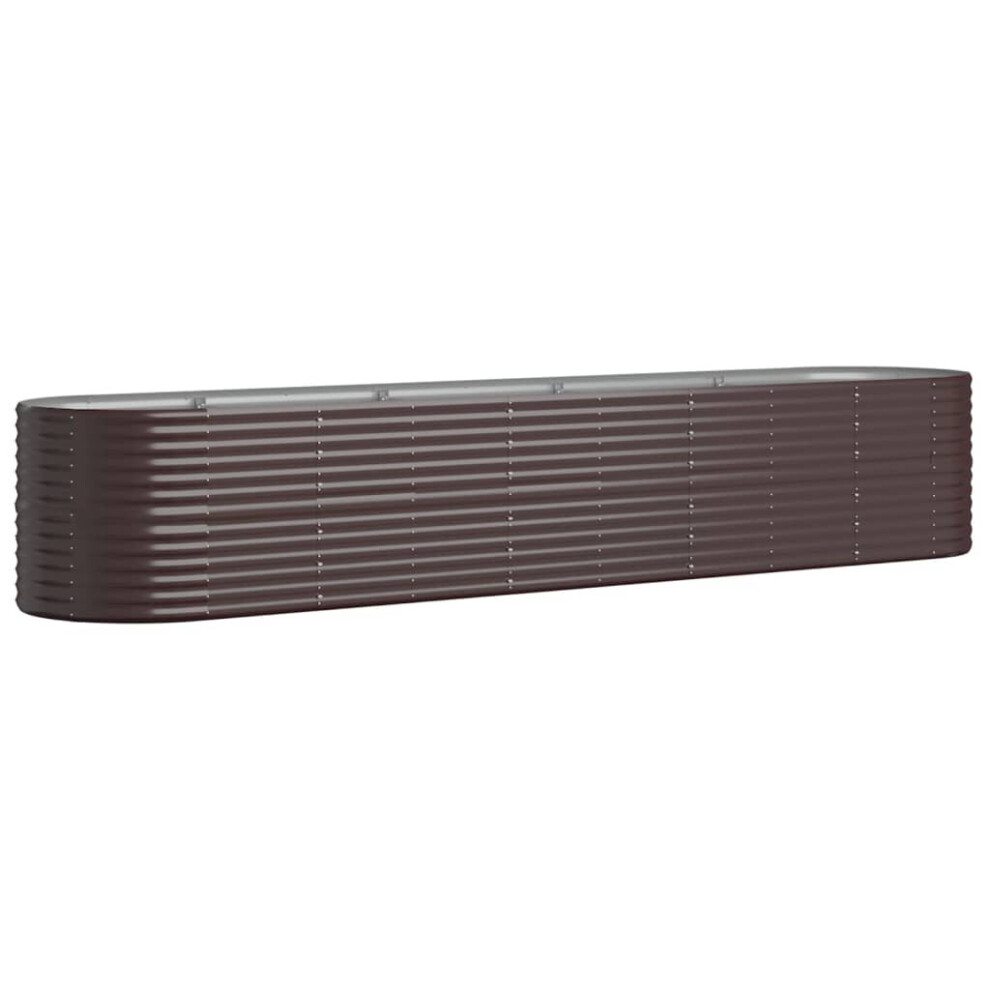 Vidaxl (, 368 X 80 X 68 Cm) Garden Planter Patio Flower Pot Raised Garden Bed Powder-Coated Steel Brown