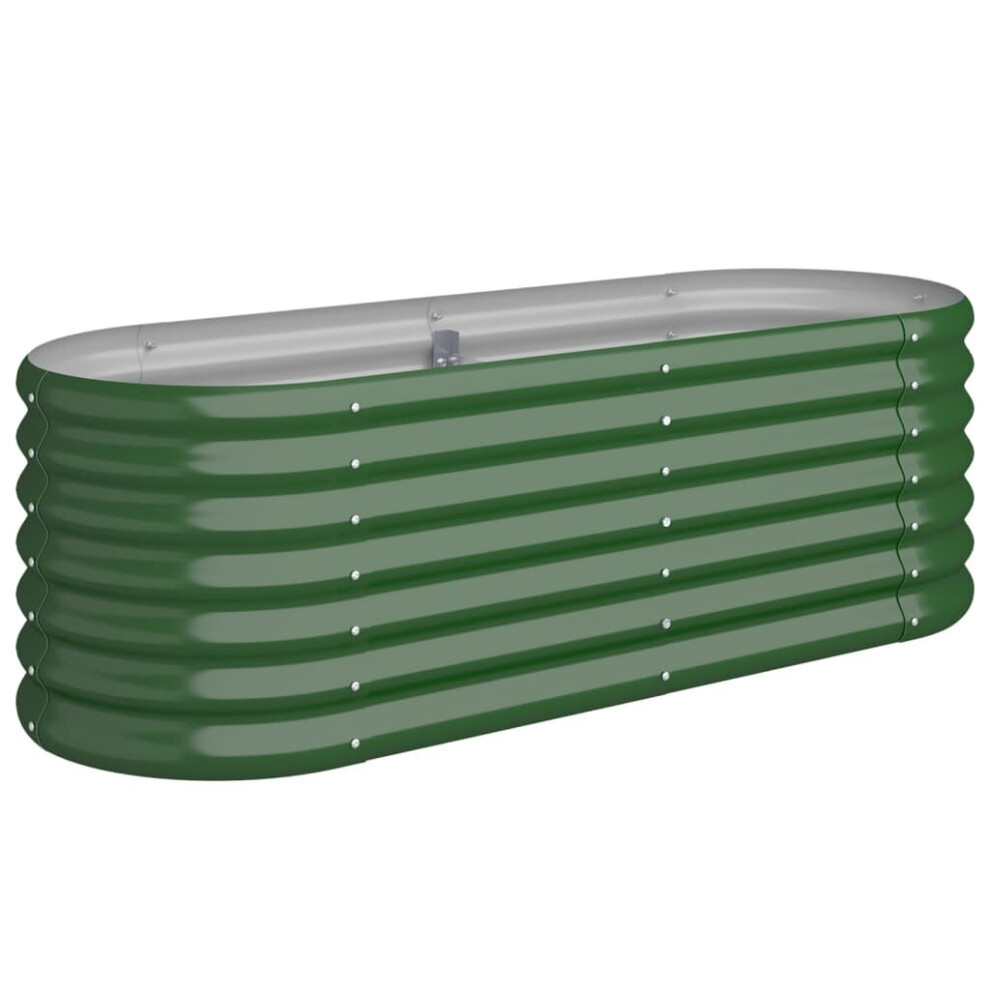 Vidaxl (Green, 114 X 40 X 36 Cm) Garden Planter Patio Flower Pot Raised Garden Bed Powder-Coated Steel
