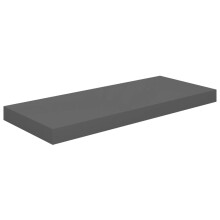 vidaXL Floating Wall Shelf High Gloss Grey 60x23.5x3.8 cm - Invisible Mounting System, 7 kg Load (323790)