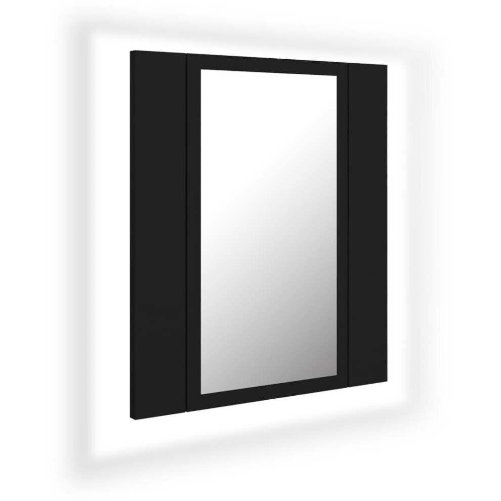 vidaXL LED Bathroom Mirror Cabinet Black 40x12x45 cm Acrylic Washroom Mirror