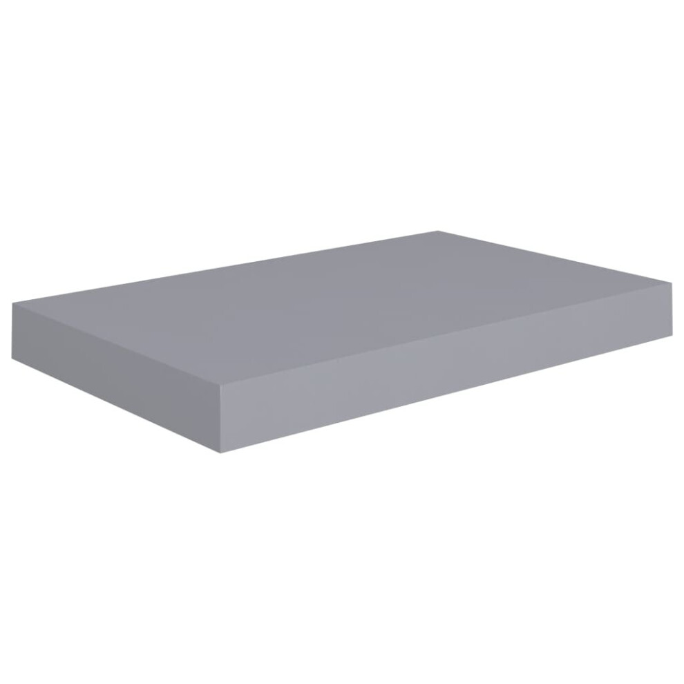 vidaXL Floating Wall Shelf Grey 40x23x3.8 cm MDF Display Book Hanging Rack