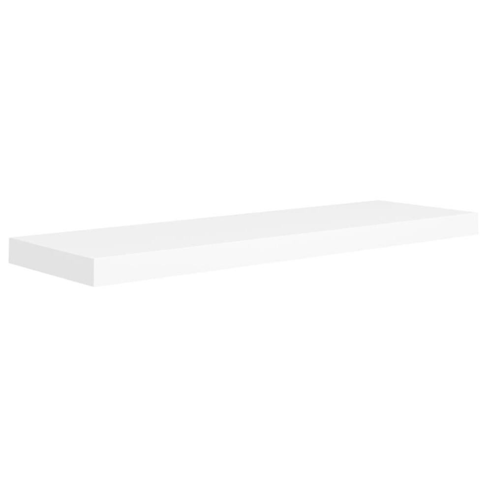 vidaXL Floating Wall Shelf White 80x23.5x3.8 cm MDF Display Book Hanging Rack