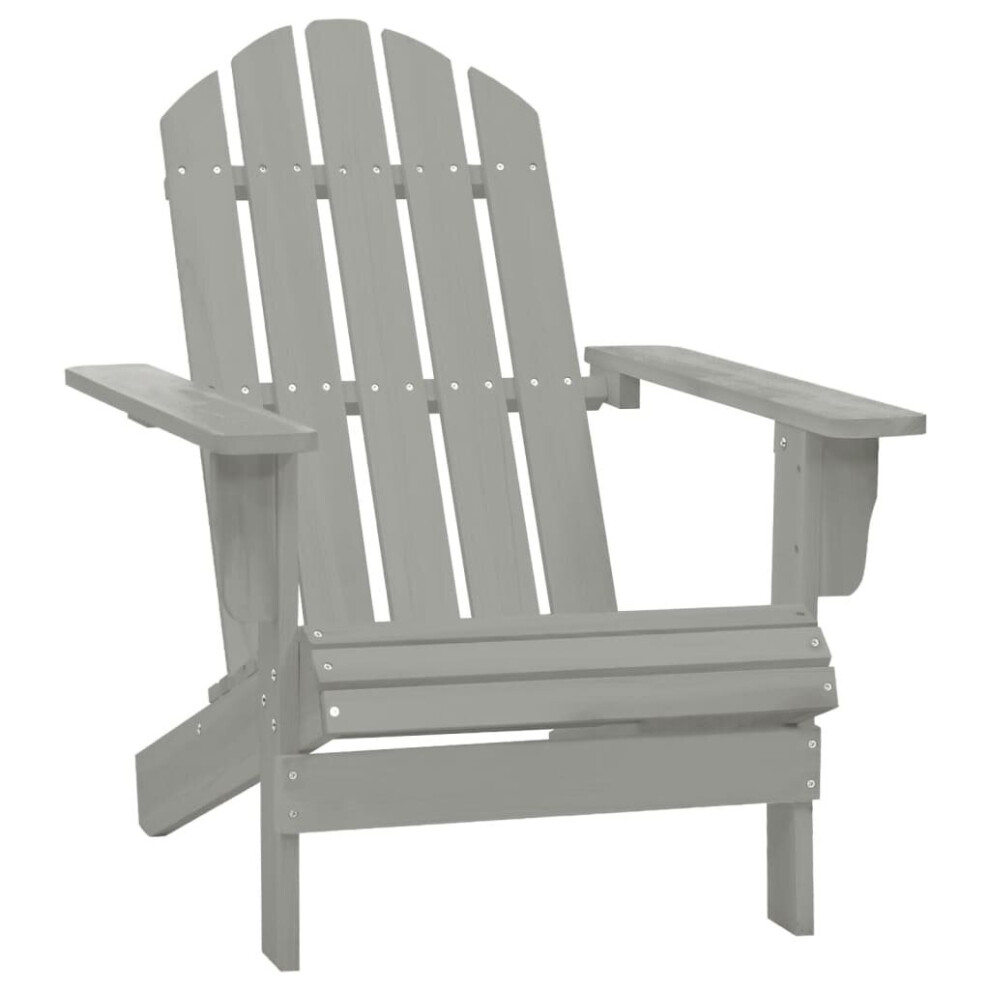 vidaXL Garden Chair Wood Grey Outdoor Patio Relaxing Lounge Armchair Seating