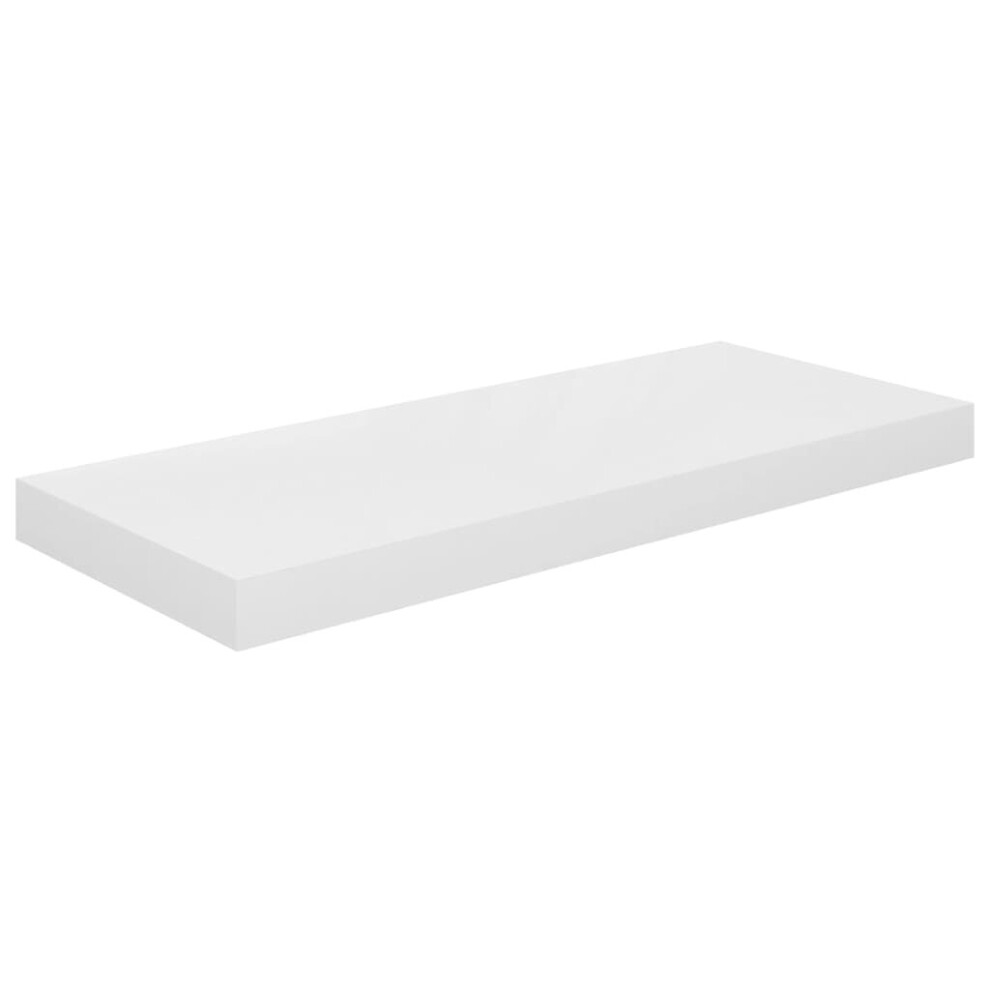 vidaXL Floating Wall Shelf High Gloss White 60x23.5x3.8 cm MDF Home Bookcase