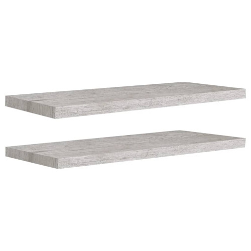 VidaXL vidaXL 2x Floating Wall Shelves Concrete Grey MDF Wall Ledge Hanging Shelf