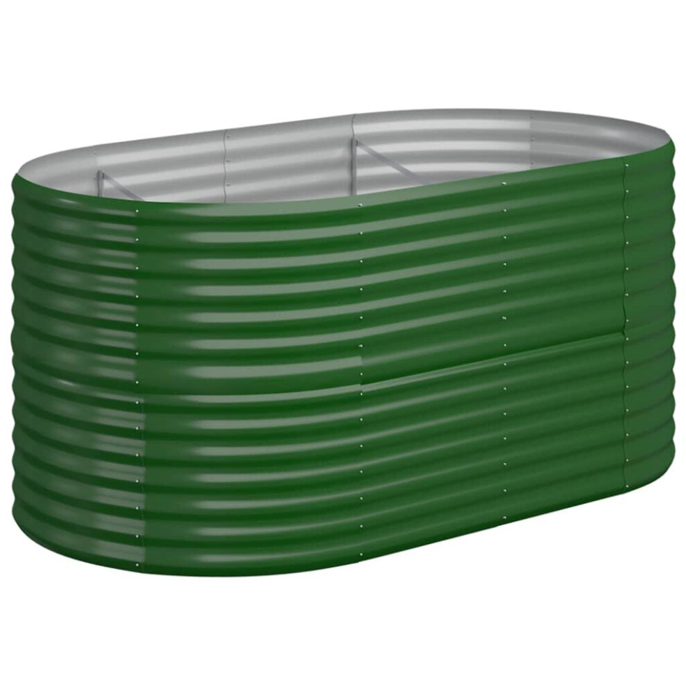Vidaxl (, 152 X 80 X 68 Cm) Garden Planter Patio Flower Pot Raised Garden Bed Powder-Coated Steel Green