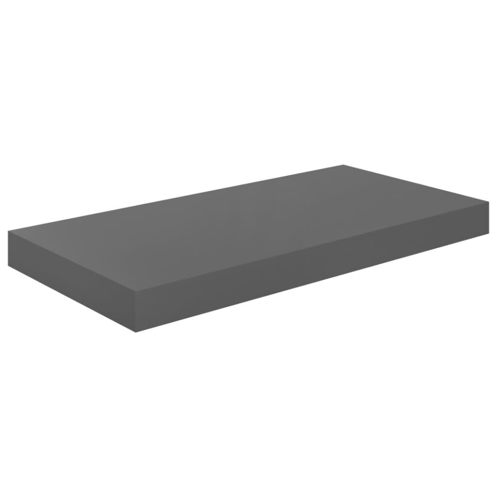 Vidaxl Floating Wall Shelf High Gloss Grey Mdf Display Ledge Hanging Cd Rack