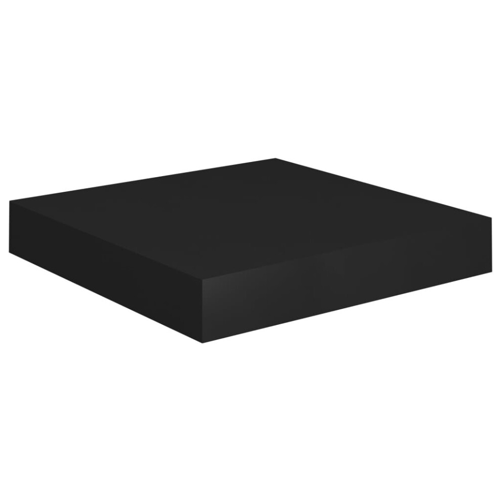 Vidaxl Floating Wall Shelf Black Mdf Bookcase Display Storage Living Room