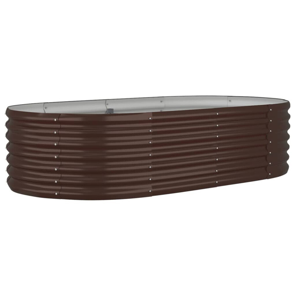 Vidaxl (Brown, 152 X 80 X 36 Cm) Garden Planter Patio Flower Pot Raised Garden Bed Powder-Coated Steel