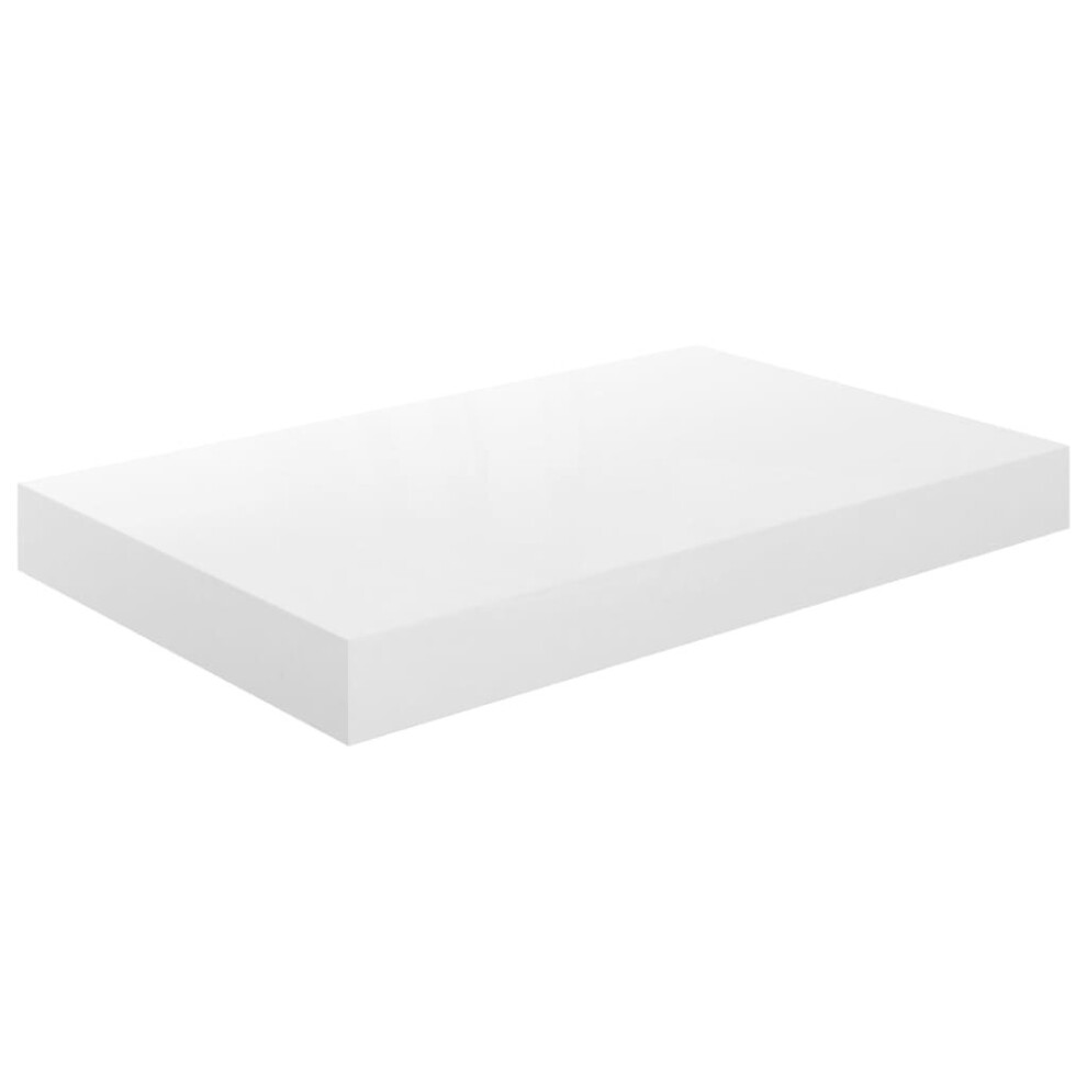 vidaXL Floating Wall Shelf High Gloss White 40x23x3.8 cm MDF Bookcase Display