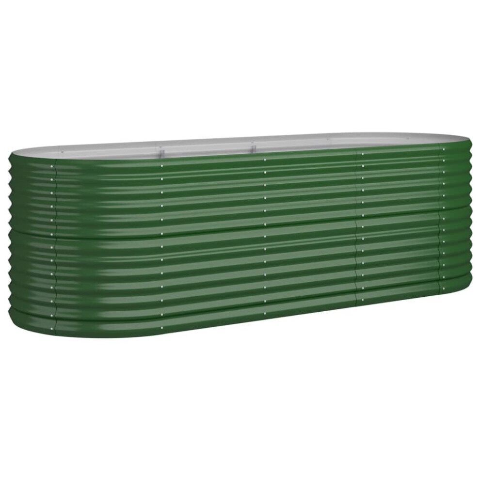 Vidaxl (, 224 X 80 X 68 Cm) Garden Planter Patio Flower Pot Raised Garden Bed Powder-Coated Steel Green