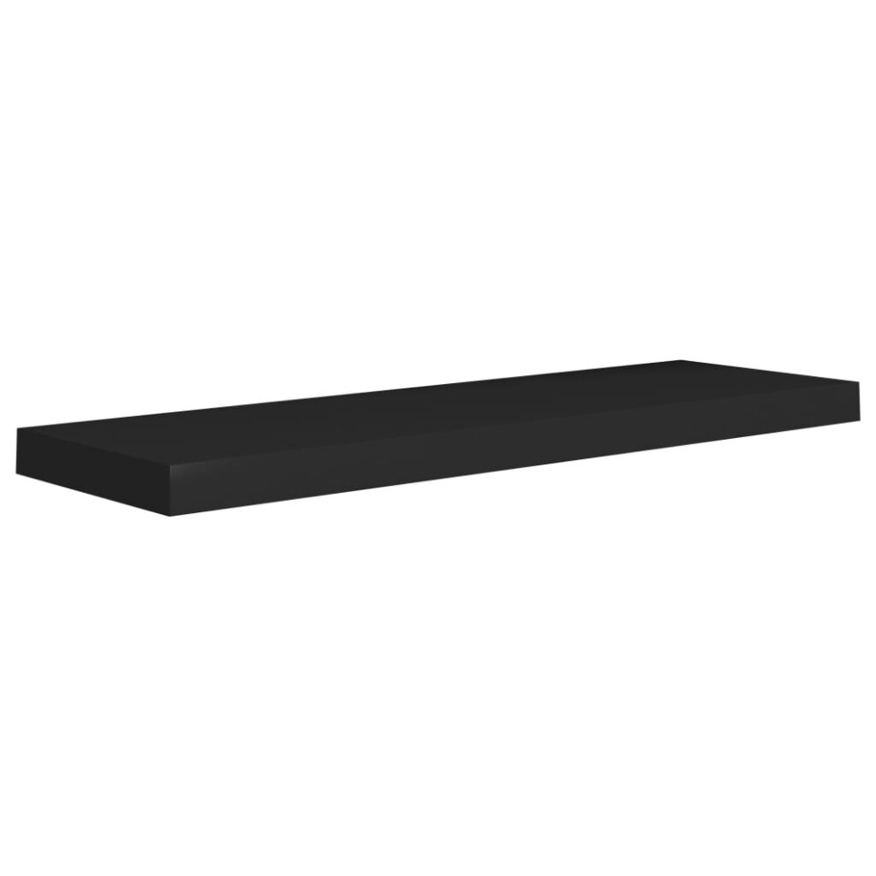 vidaXL Floating Wall Shelf Black 80x23.5x3.8 cm MDF Display Book Hanging Rack