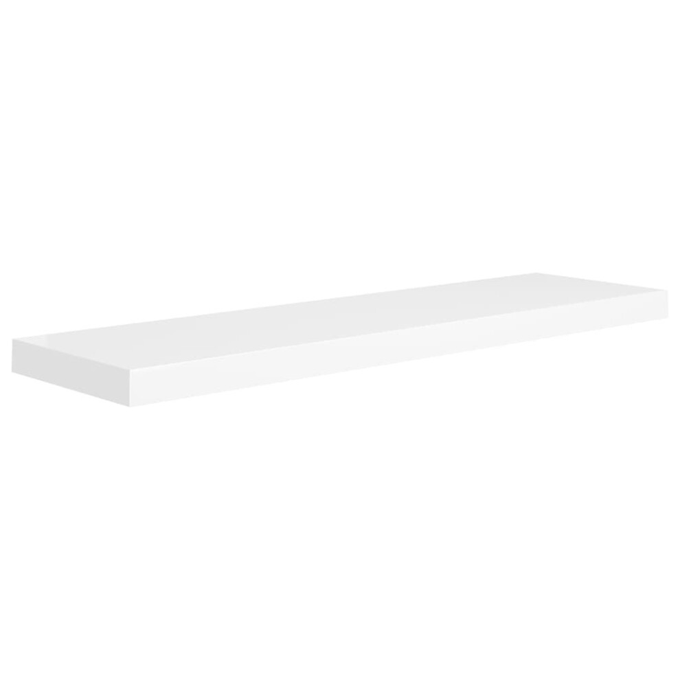 vidaXL Floating Wall Shelf White 90x23.5x3.8 cm MDF Display Book Hanging Rack