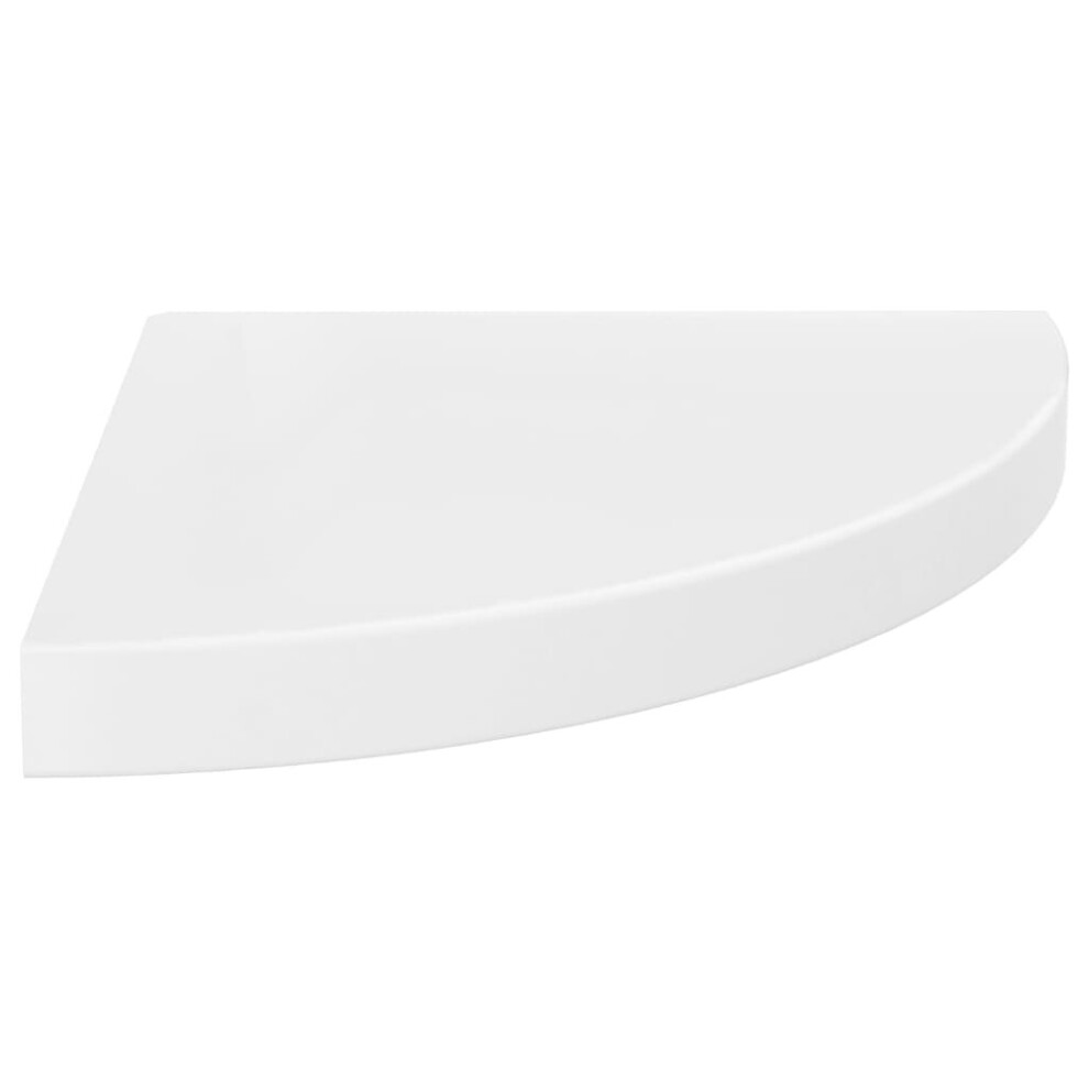 vidaXL Floating Corner Shelf High Gloss White 35x35x3.8 cm MDF Hanging Rack