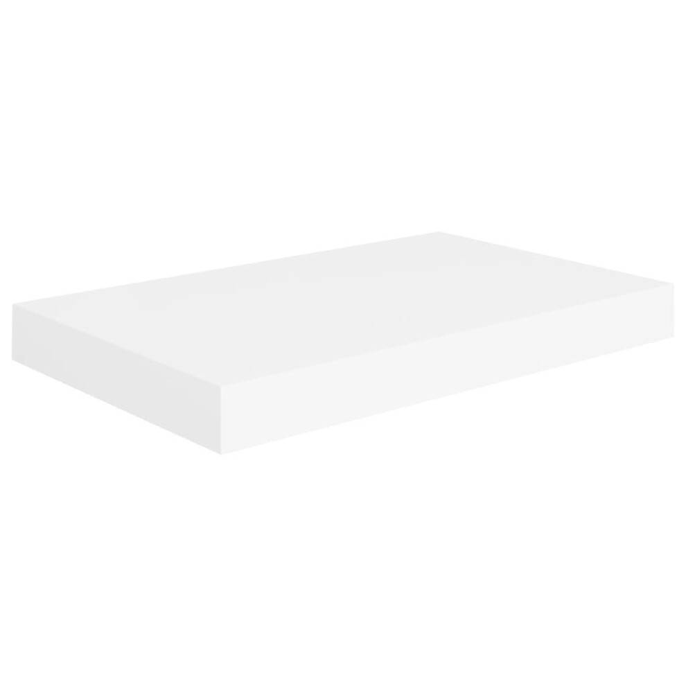 vidaXL Floating Wall Shelf White MDF Display Ledge Hanging Wall Rack Board